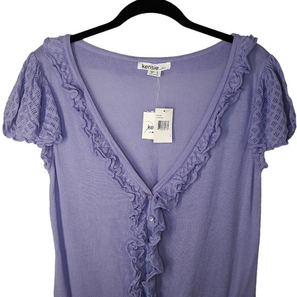 Lightweight ruffle trim cardigan 🧾 - Picture 3 of 12